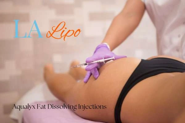 Woman having fat dissolving injections East Grinstead on thighs