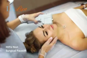 Woman having Hi-Fu to reduce wrinkles East Grinstead.
